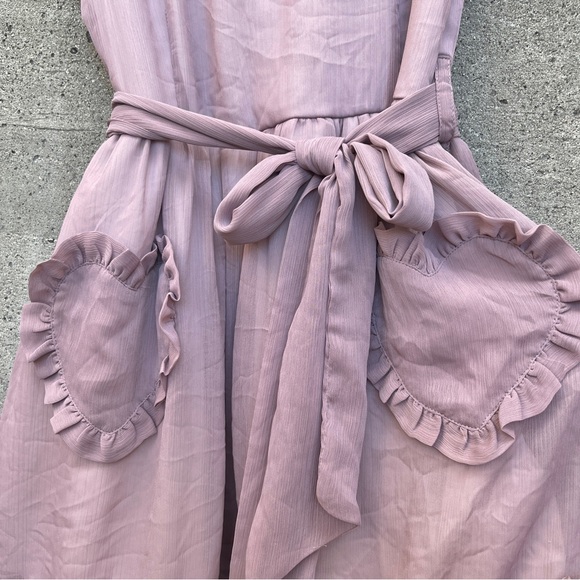 CUTE Mon lily mauve lolita tulle dress w ruffle trim and bow - Picture 2 of 9